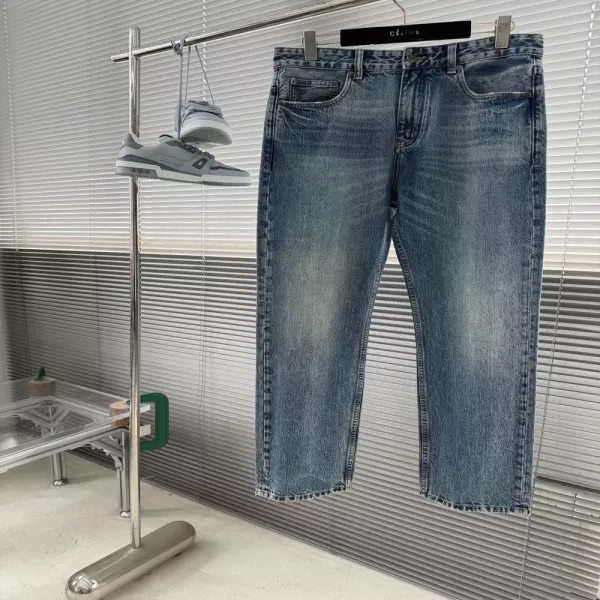 돌체앤가바나 워싱 블루 스트레이트 데님 팬츠