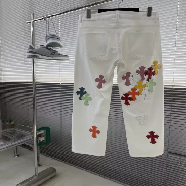 크롬하츠 컬러 패치 디테일 데님 팬츠