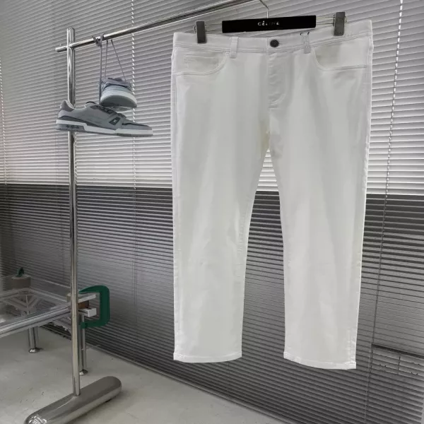 펜디 화이트 스트레이트 데님 팬츠
