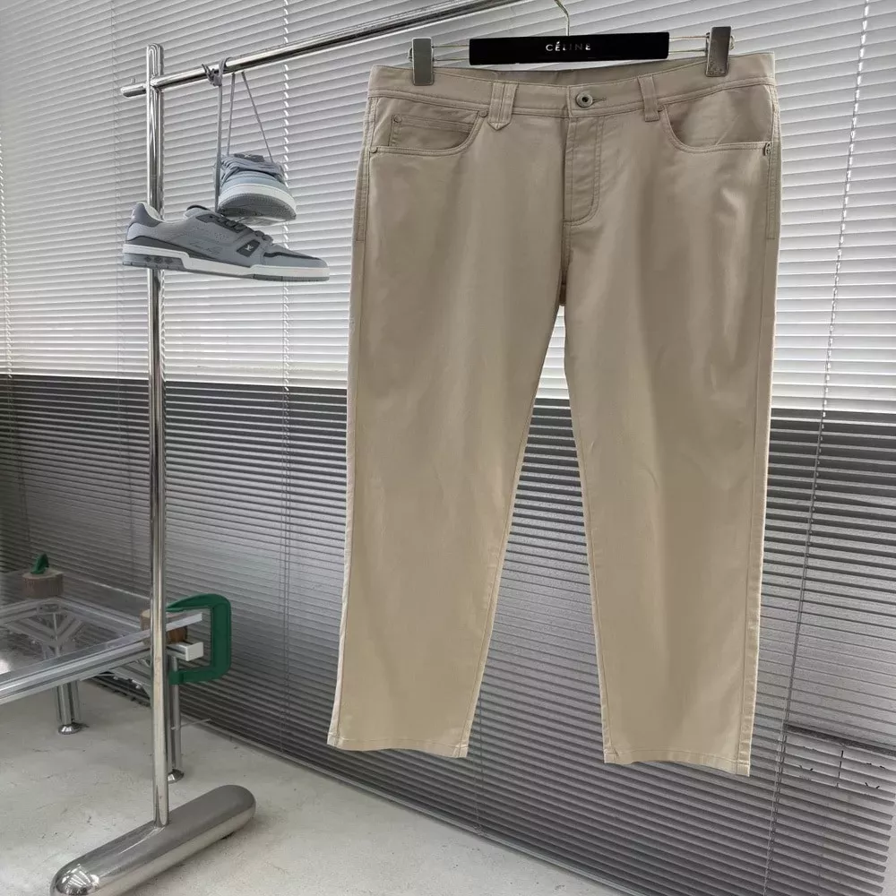 브리오니 스트레이트 핏 코튼 팬츠