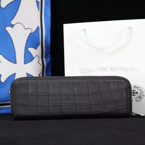 크롬하츠 실버 장식 악어가죽 롱 지퍼 지갑