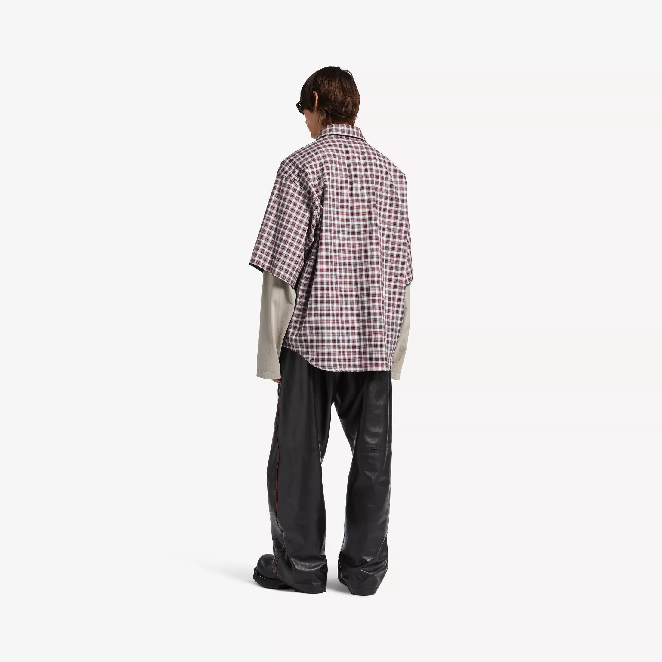 발렌시아가 레이어드 체크 배색 셔츠 상세 이미지 23
