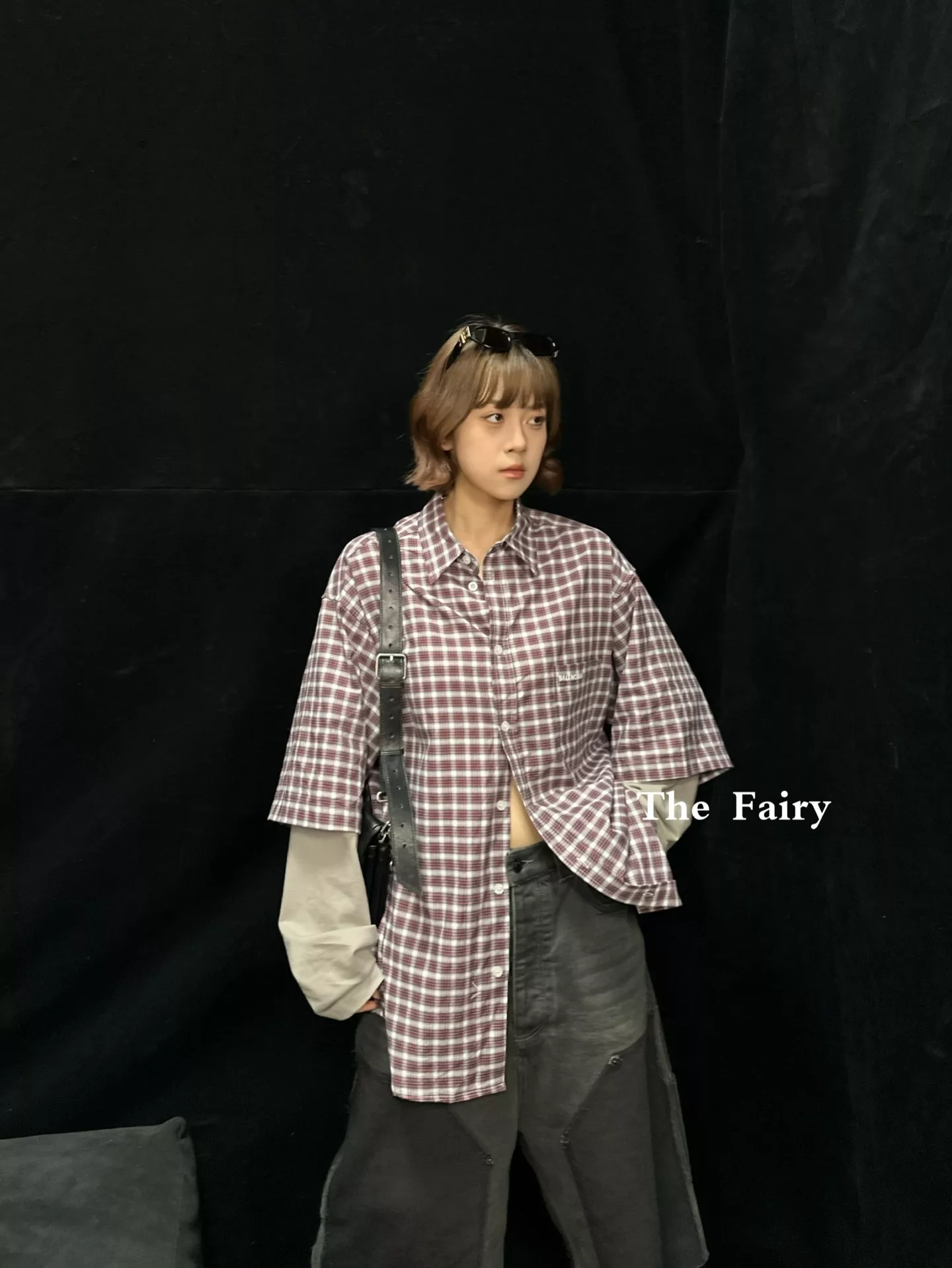 발렌시아가 레이어드 체크 배색 셔츠 상세 이미지 11