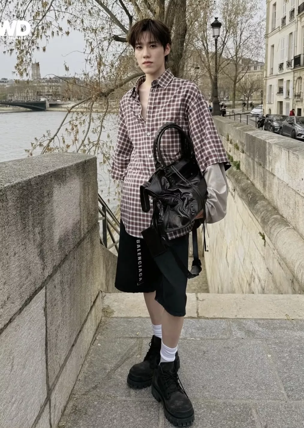 발렌시아가 레이어드 체크 배색 셔츠 상세 이미지 40