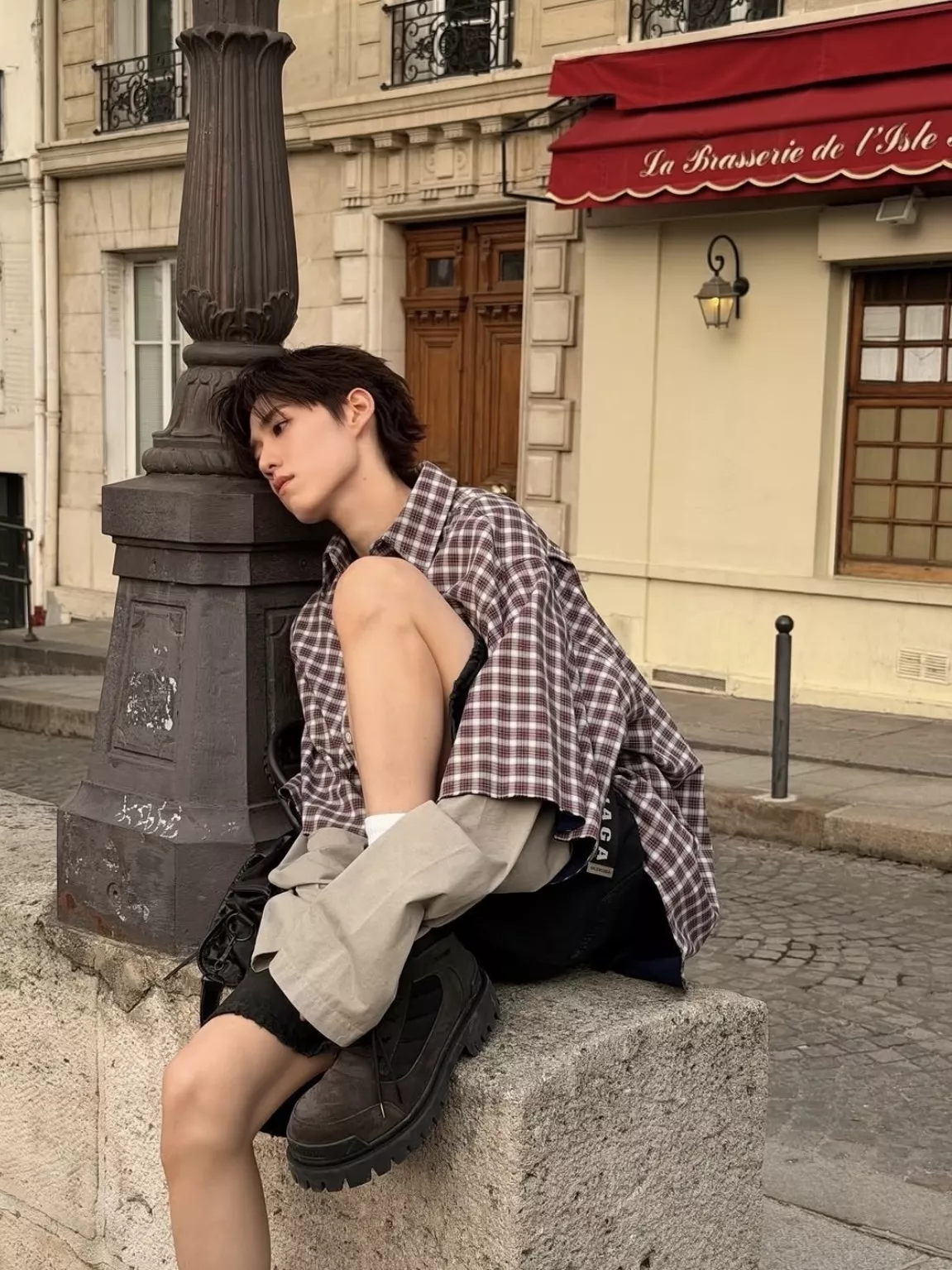발렌시아가 레이어드 체크 배색 셔츠 상세 이미지 39