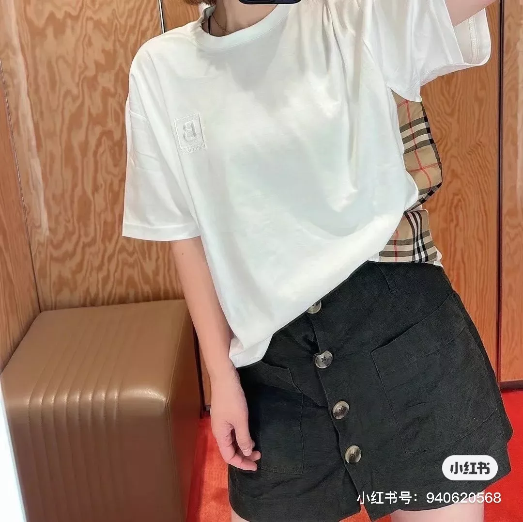 버버리 사이드 체크 패널 루즈핏 반소매 티셔츠 상세 이미지 45