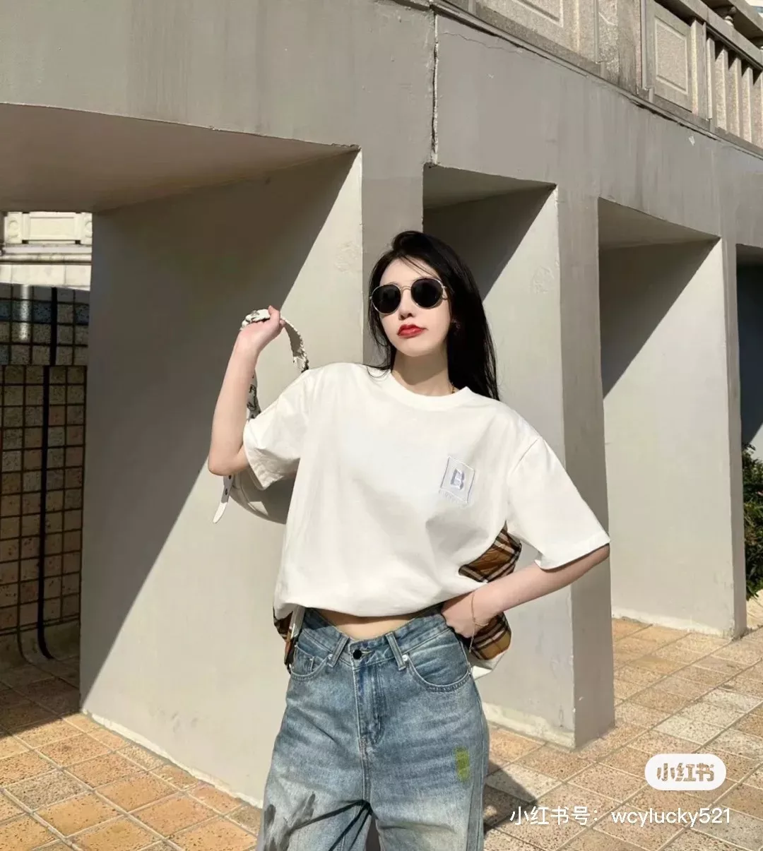 버버리 사이드 체크 패널 루즈핏 반소매 티셔츠 상세 이미지 43
