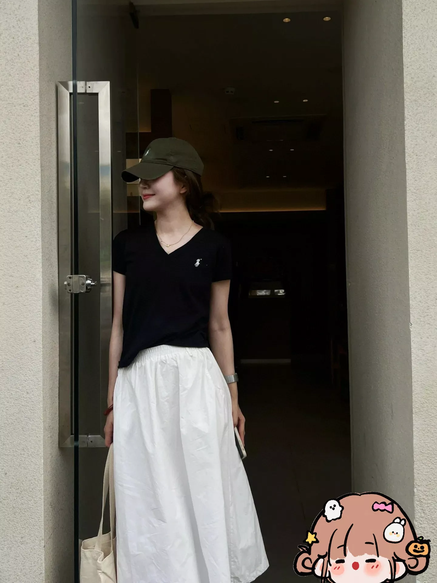 랄프로렌 브이넥 반소매 티셔츠 상세 이미지 100