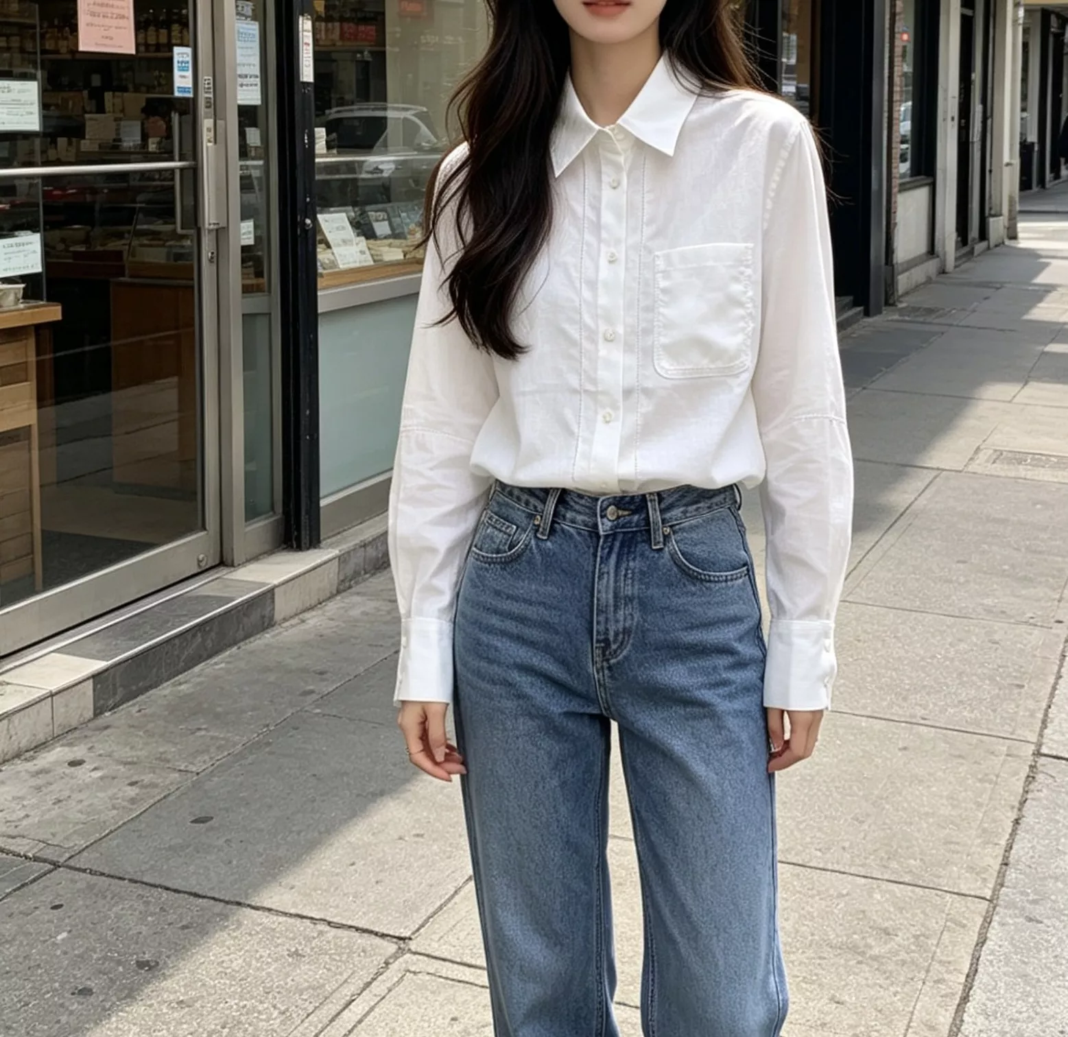 로로피아나 코튼 린넨 혼방 화이트 셔츠 상세 이미지 10