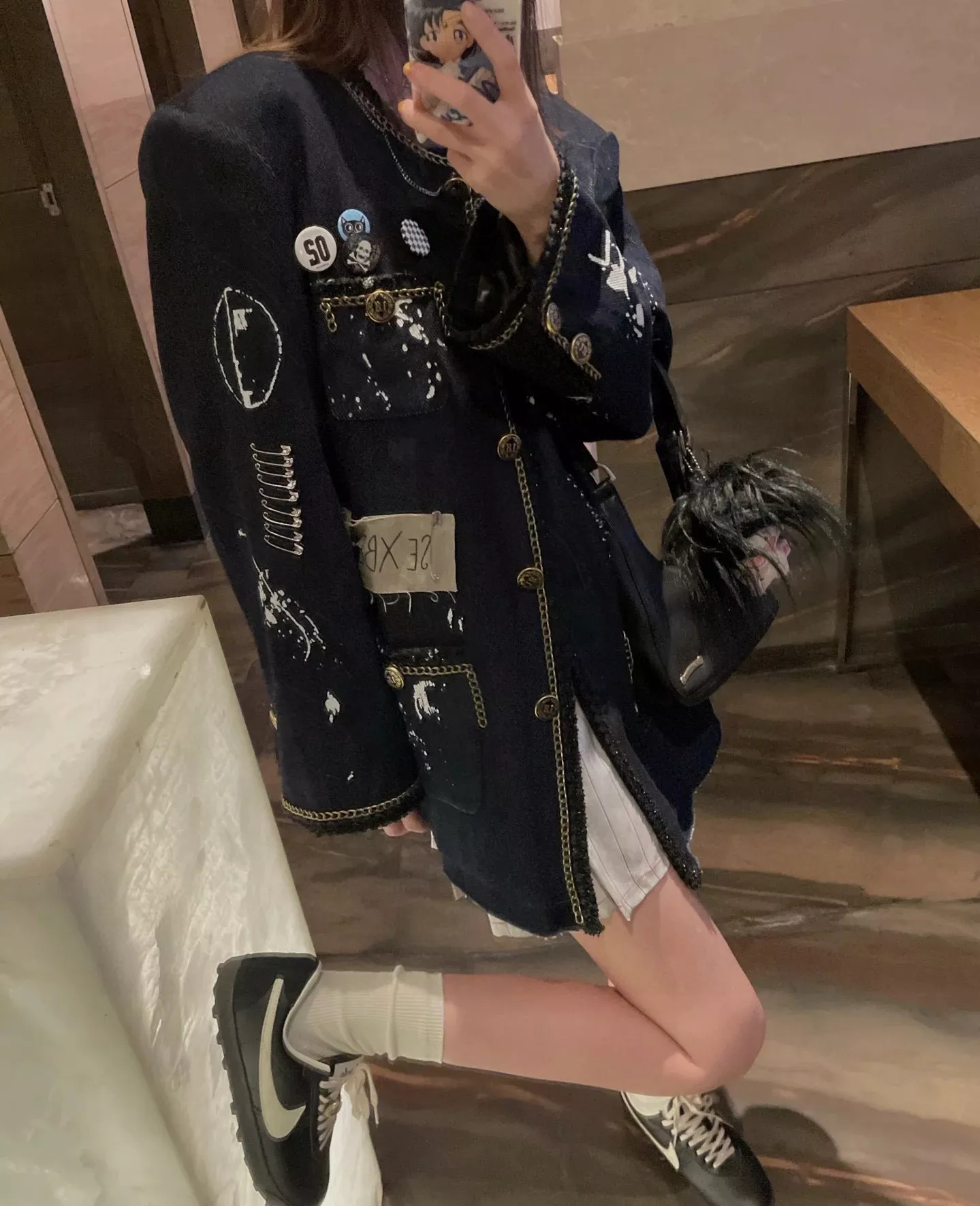 샤넬 제니 스타일 핸드페인팅 재킷 상세 이미지 20