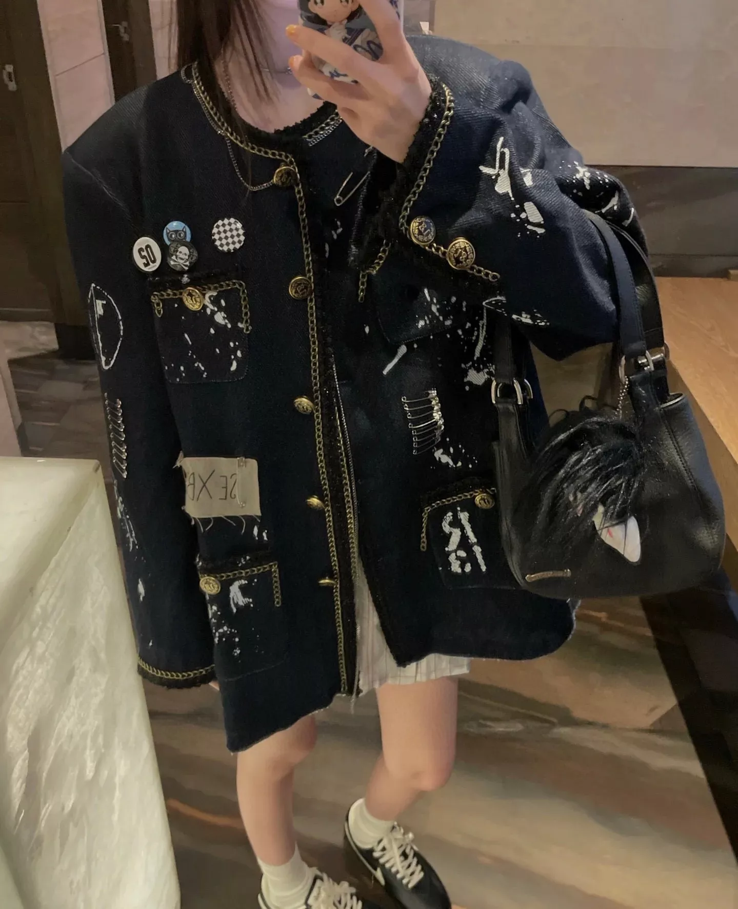 샤넬 제니 스타일 핸드페인팅 재킷 상세 이미지 21