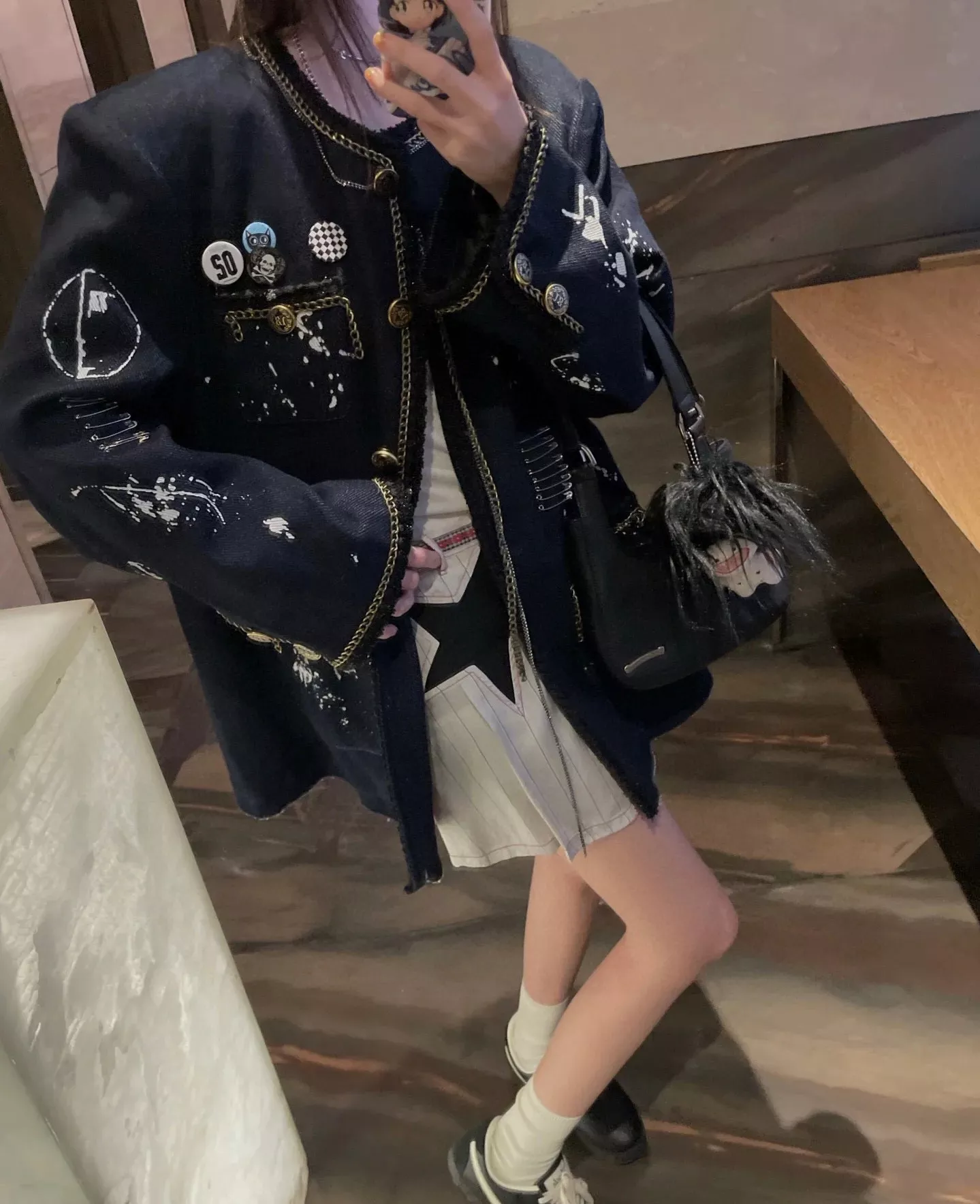 샤넬 제니 스타일 핸드페인팅 재킷 상세 이미지 19
