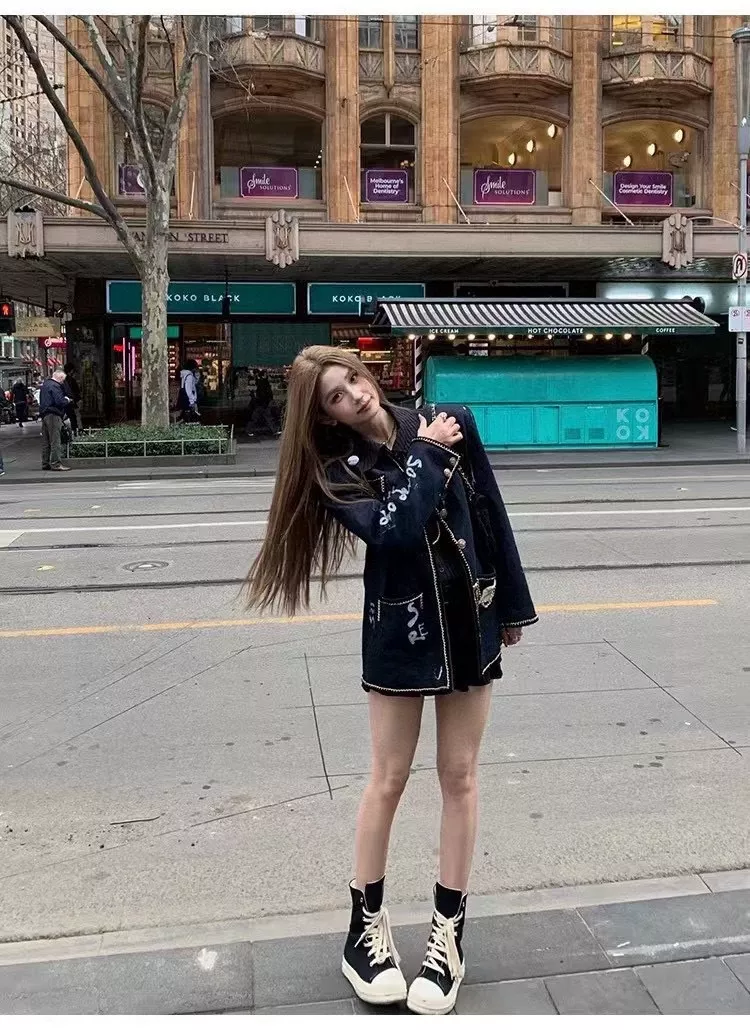 샤넬 제니 스타일 핸드페인팅 재킷 상세 이미지 12