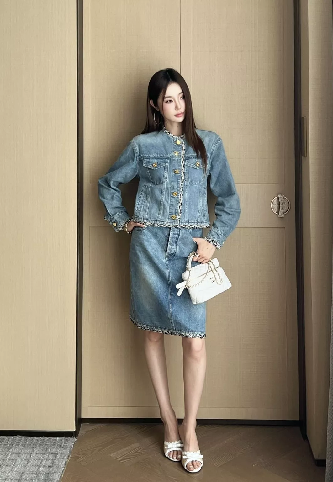 샤넬 빈티지 워싱 데님 스커트 상세 이미지 16
