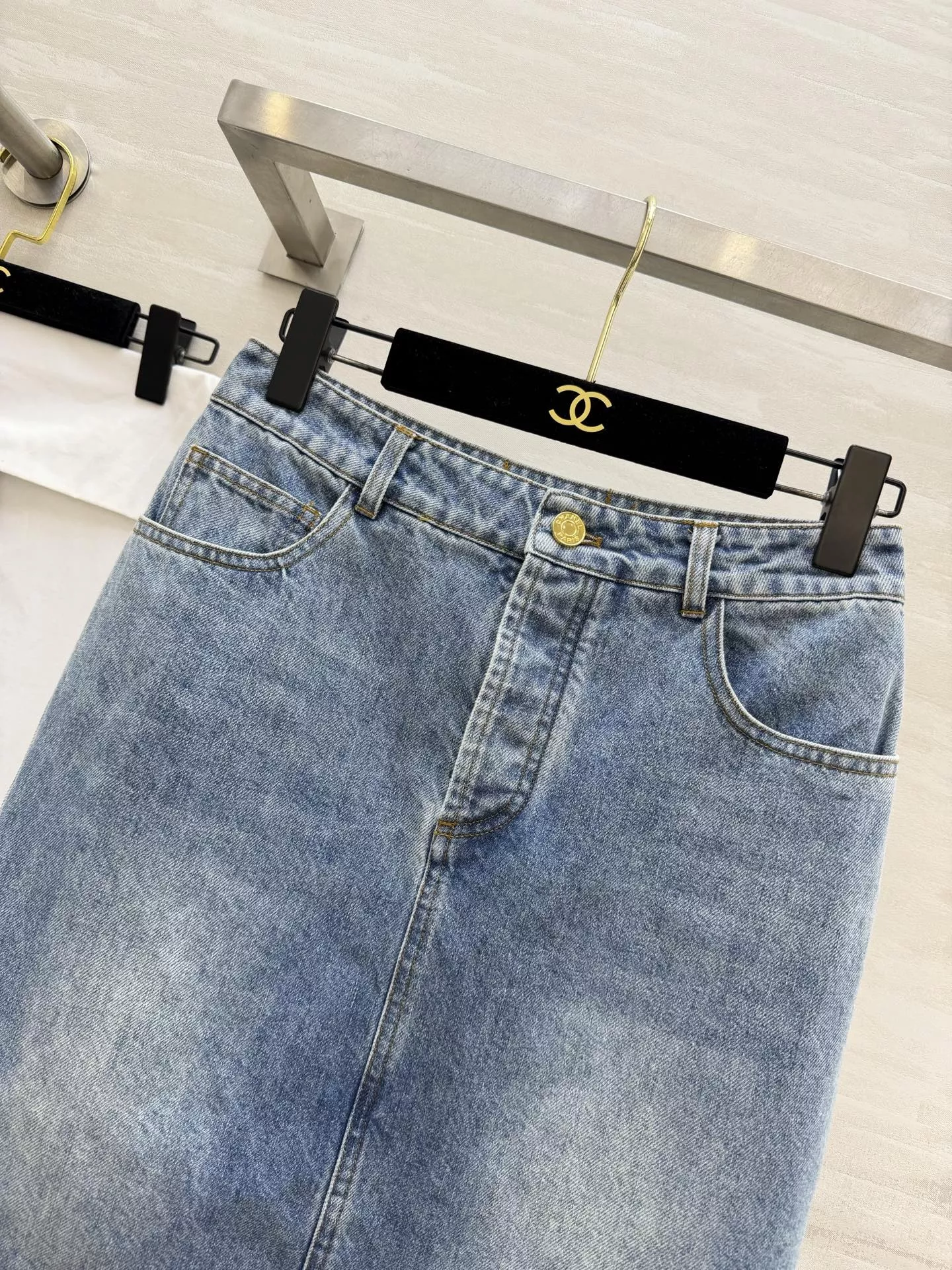 샤넬 빈티지 워싱 데님 스커트 상세 이미지 3