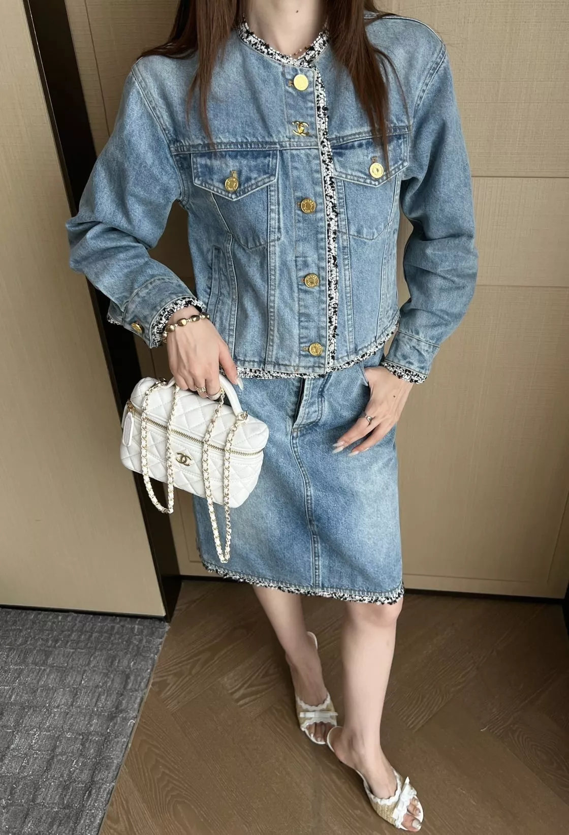 샤넬 빈티지 워싱 데님 스커트 상세 이미지 18