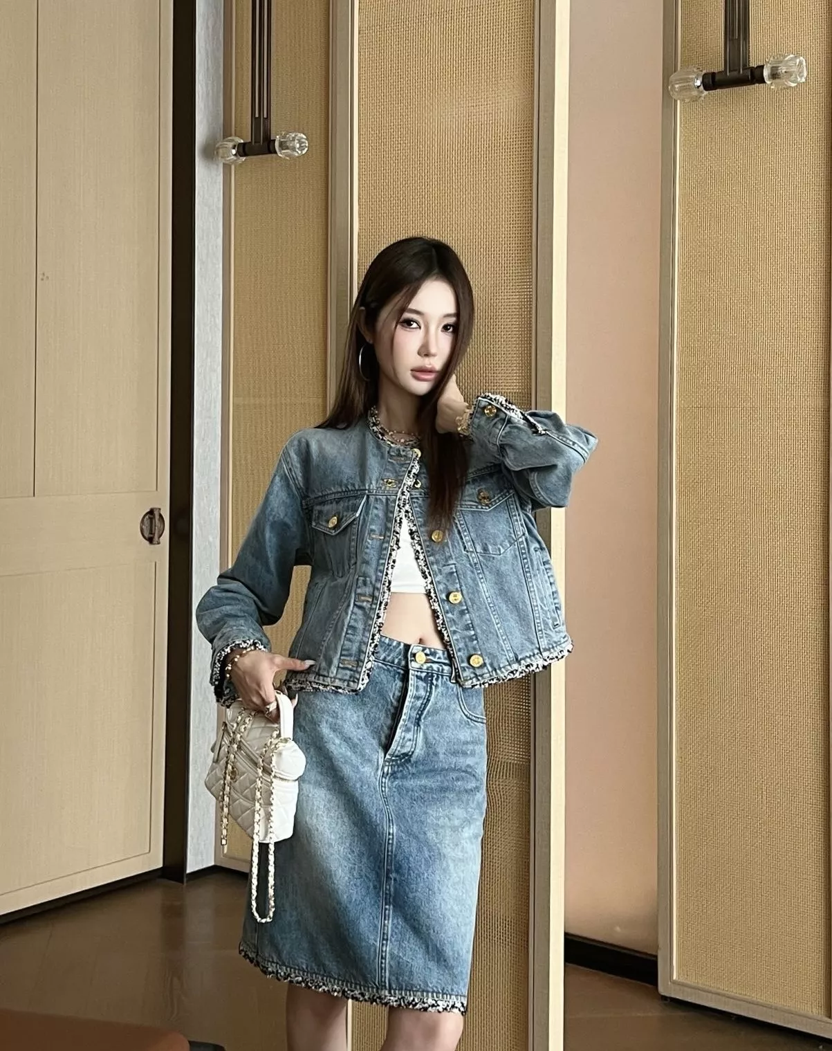 샤넬 빈티지 워싱 데님 스커트 상세 이미지 11