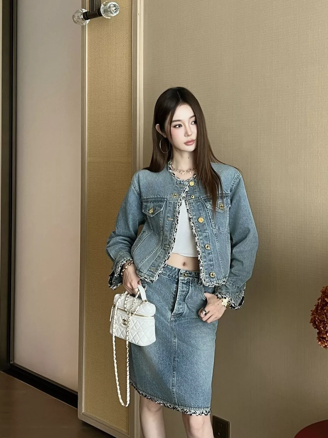 샤넬 빈티지 워싱 데님 스커트 상세 이미지 15