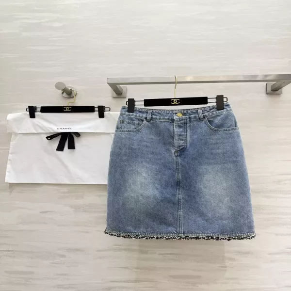 샤넬 빈티지 워싱 데님 스커트