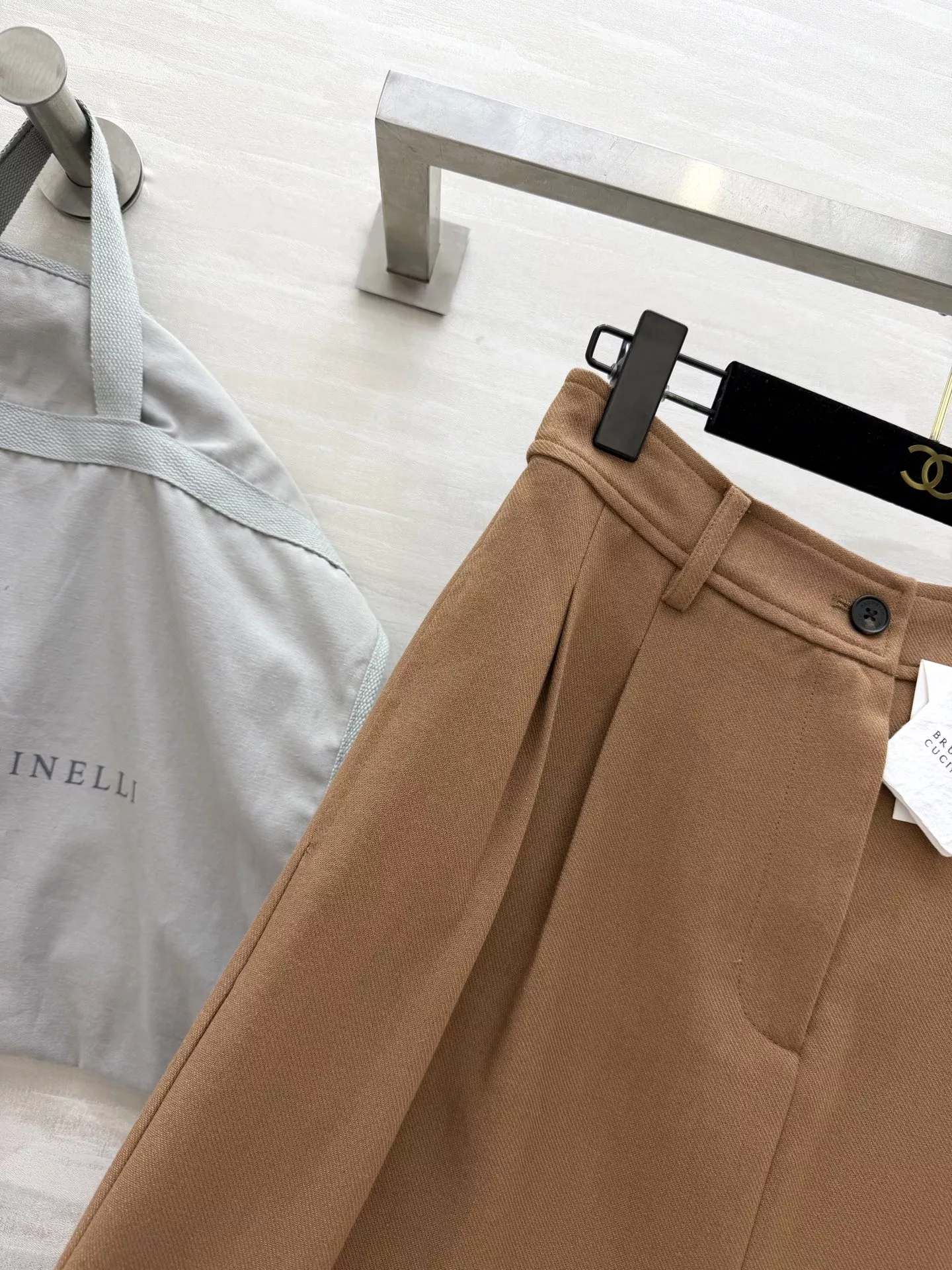 브루넬로쿠치넬리 하이웨이스트 와이드 슬랙스 팬츠 상세 이미지 3