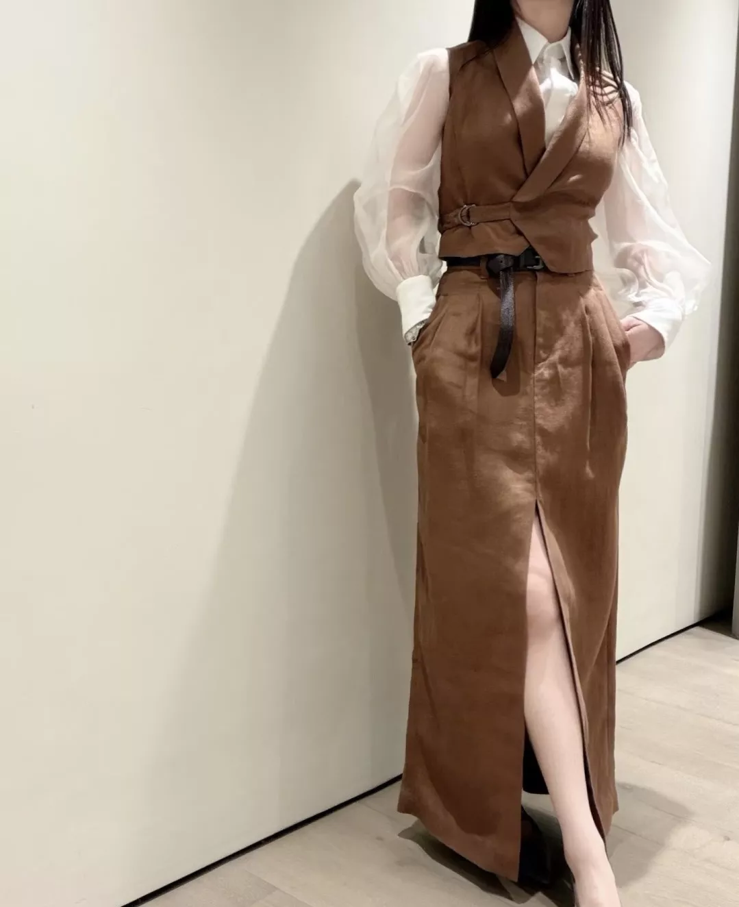 브루넬로쿠치넬리 하이웨이스트 와이드 슬랙스 팬츠 상세 이미지 17