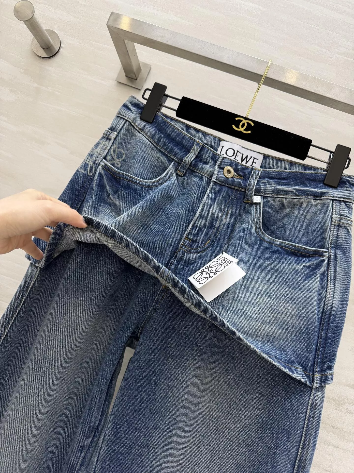 로에베 레이어드 와이드 데님 팬츠 상세 이미지 5