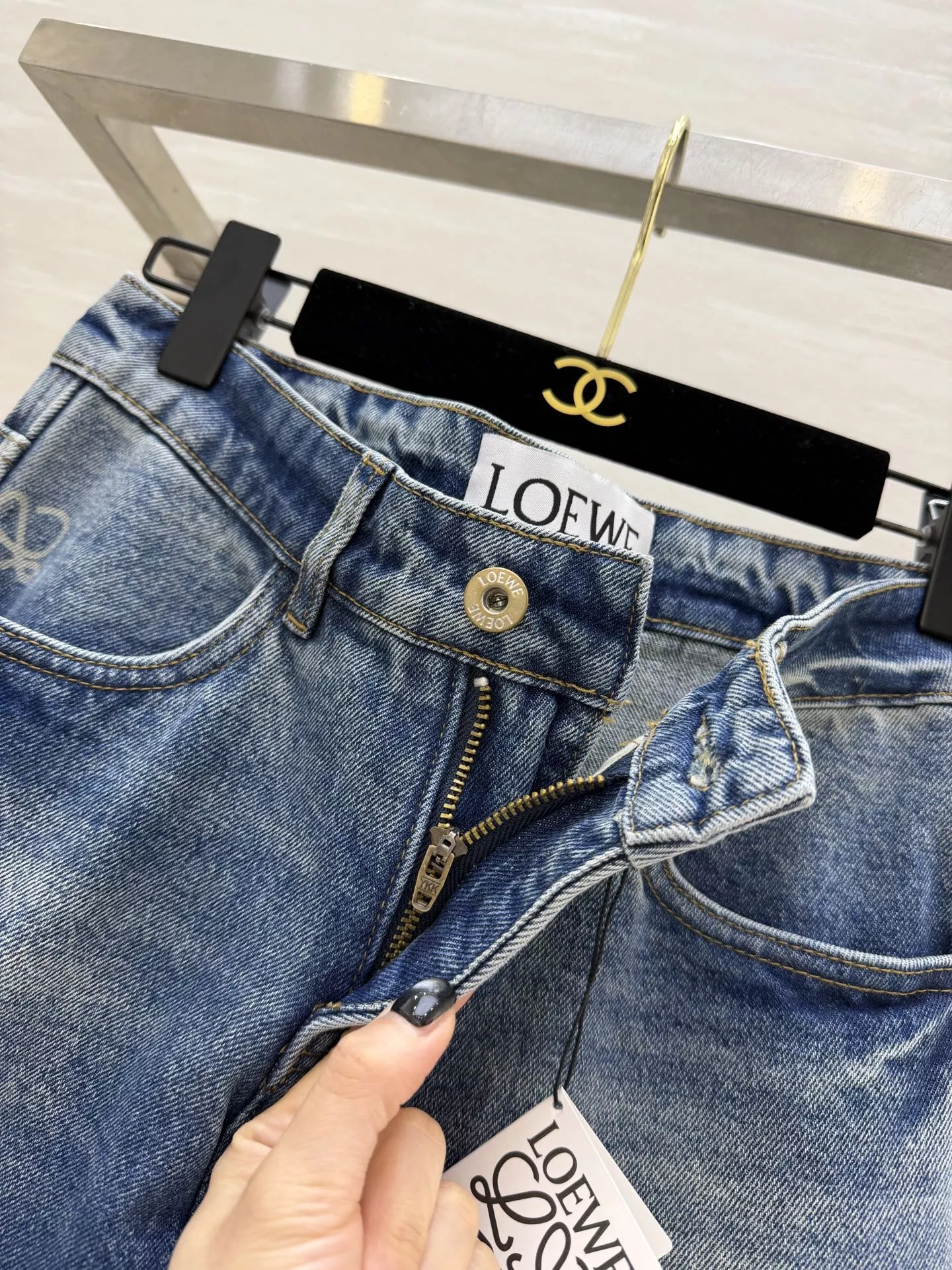 로에베 레이어드 와이드 데님 팬츠 상세 이미지 6