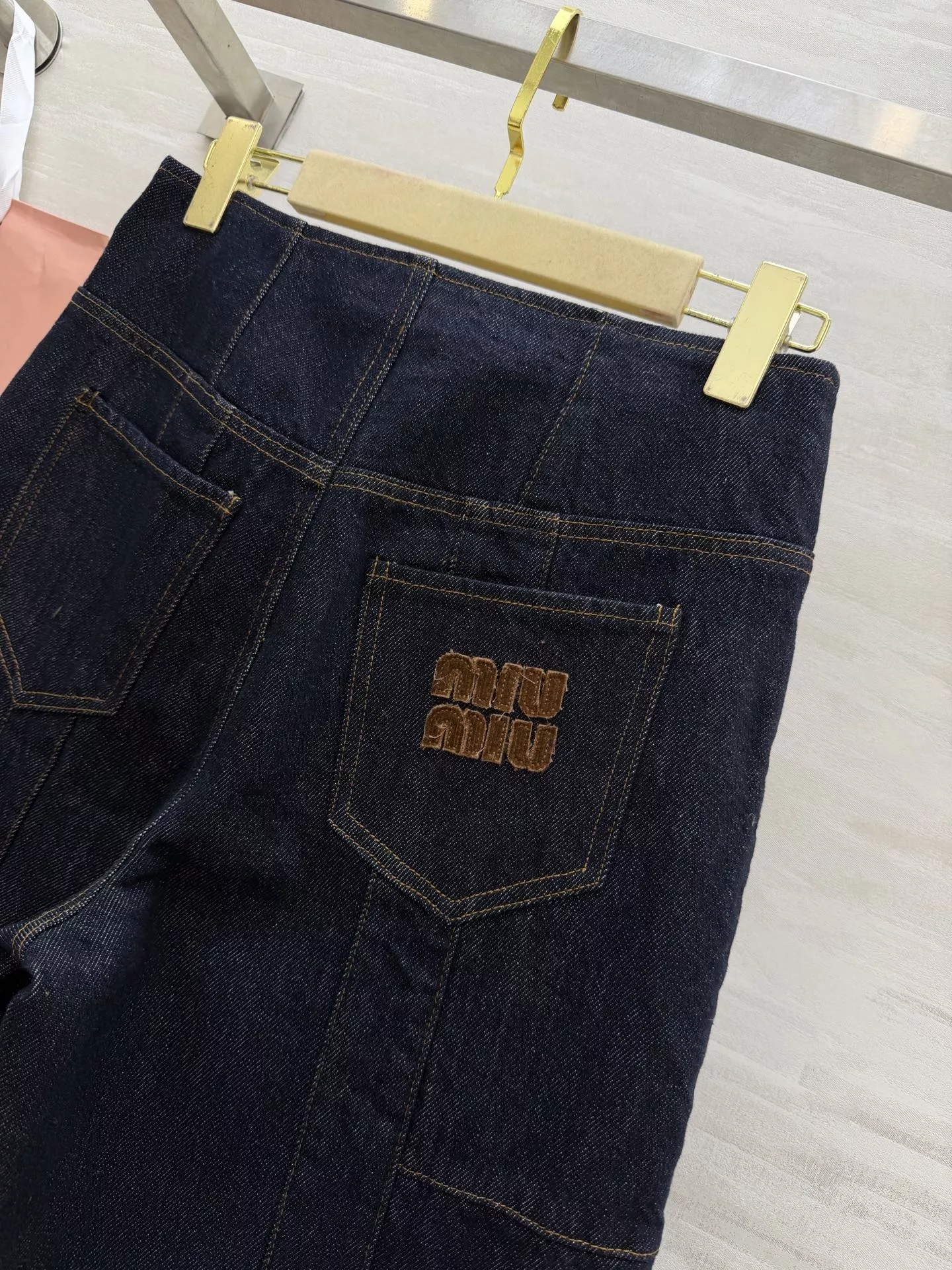미우미우 복고 배색 데님 재킷 팬츠 세트 상세 이미지 22