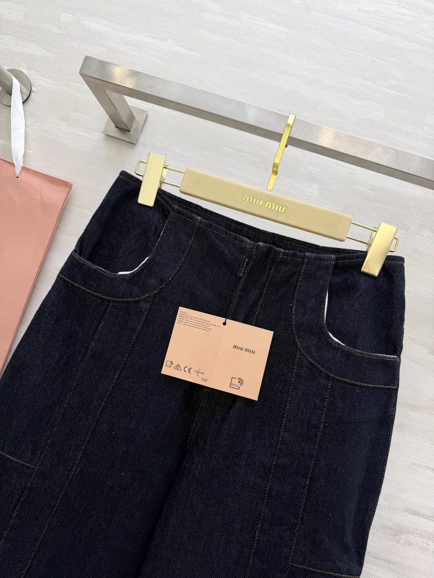 미우미우 복고 배색 데님 재킷 팬츠 세트 상세 이미지 18