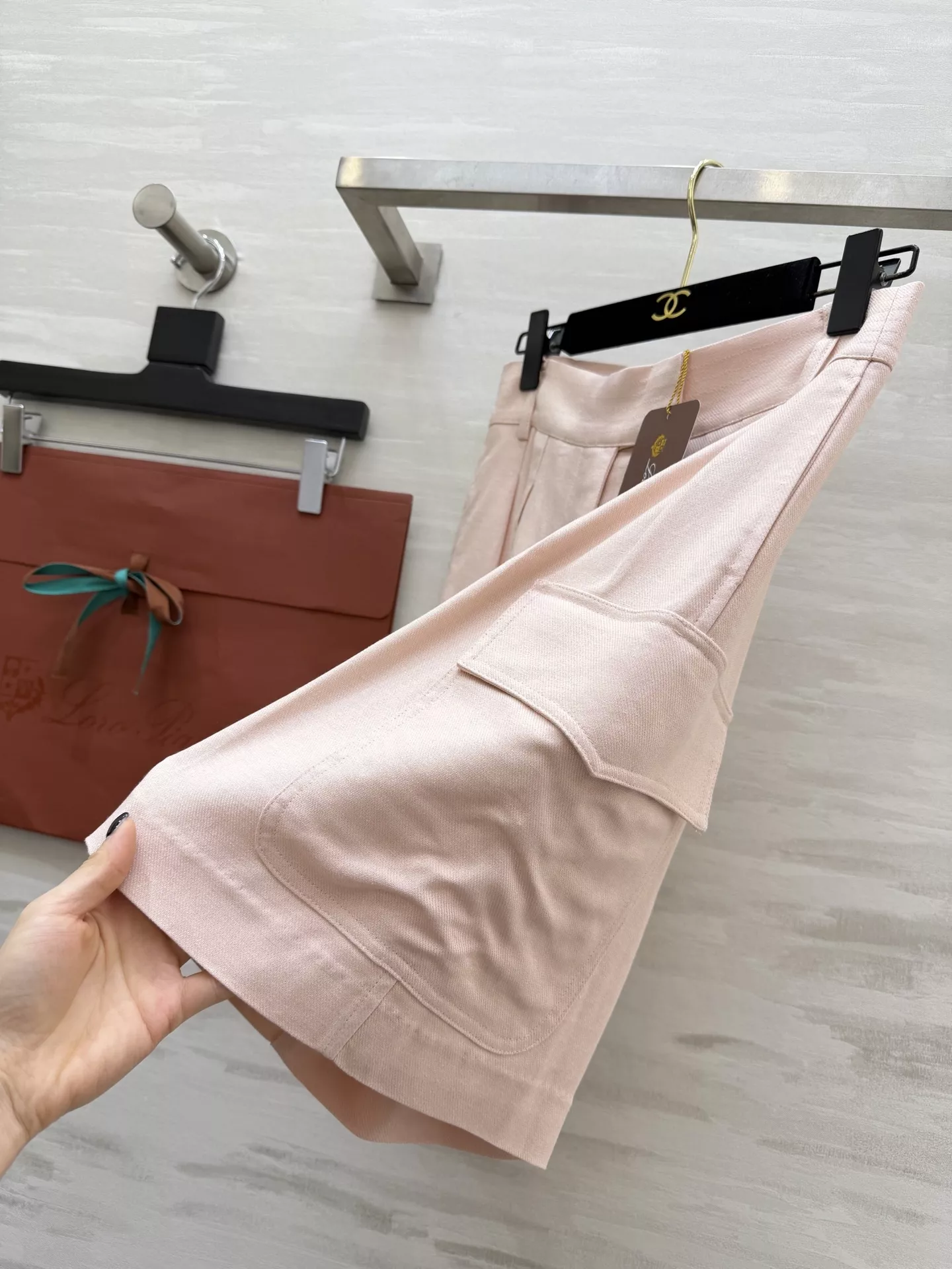 로로피아나 여성 핑크 카고 하프 팬츠 상세 이미지 2