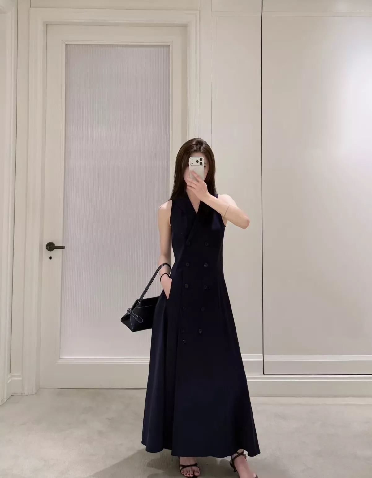 랄프로렌 네이비 민소매 더블브레스트 원피스 상세 이미지 18