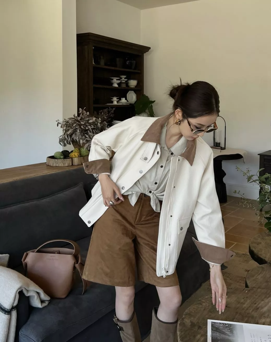 브루넬로쿠치넬리 코듀로이 카라 코튼 워크 재킷 상세 이미지 17