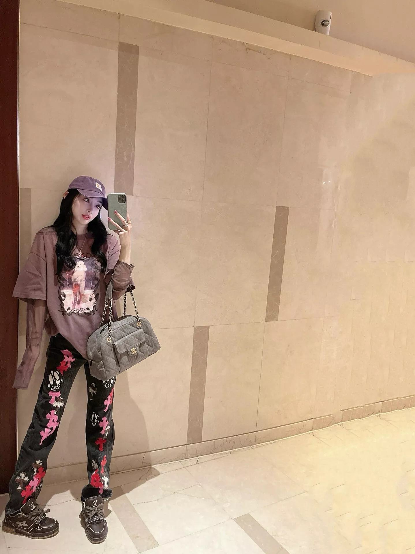크롬하츠 빈티지 워싱 크로스 패치 데님 팬츠 상세 이미지 15