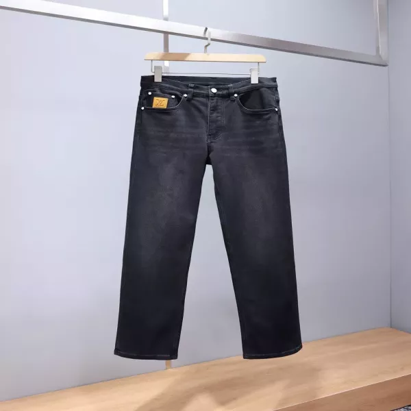 발렌티노 블랙그레이 워싱 스트레이트 진