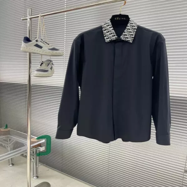 디올 칼라 로고 프린트 포플린 셔츠