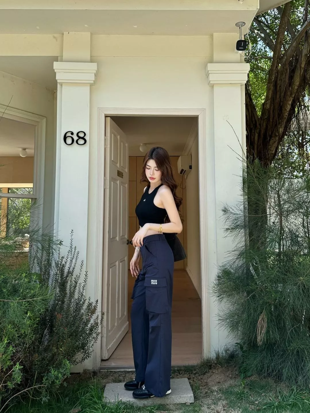 미우미우 하이웨이스트 와이드 카고 팬츠 상세 이미지 19