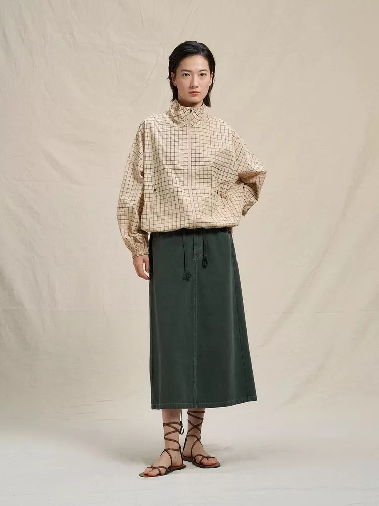 노브랜드 체크 패턴 스탠드넥 숏 재킷 상세 이미지 29