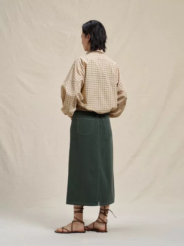 노브랜드 체크 패턴 스탠드넥 숏 재킷 상세 이미지 27