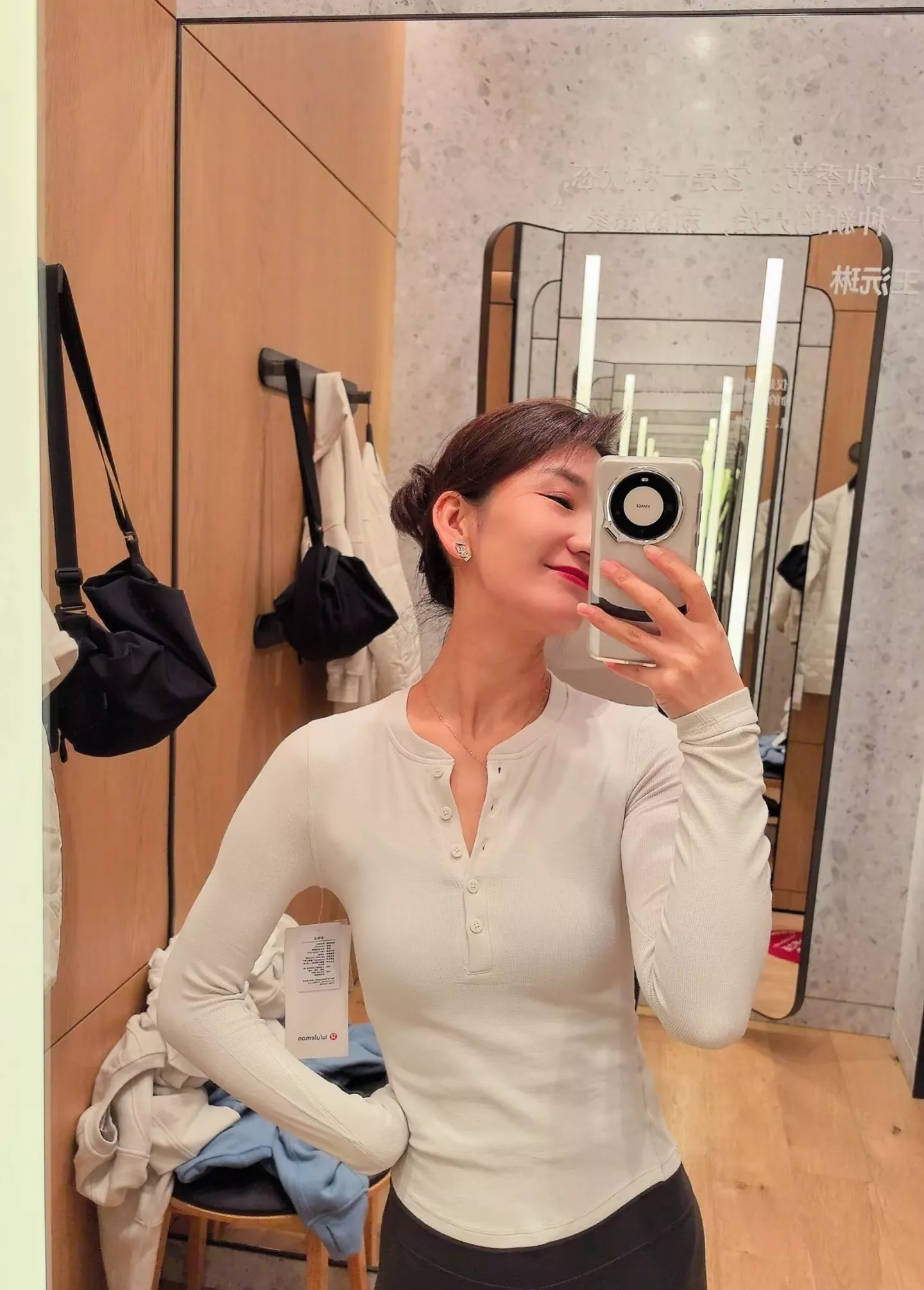 룰루레몬 헨리넥 리브드 슬림핏 티셔츠 상세 이미지 45