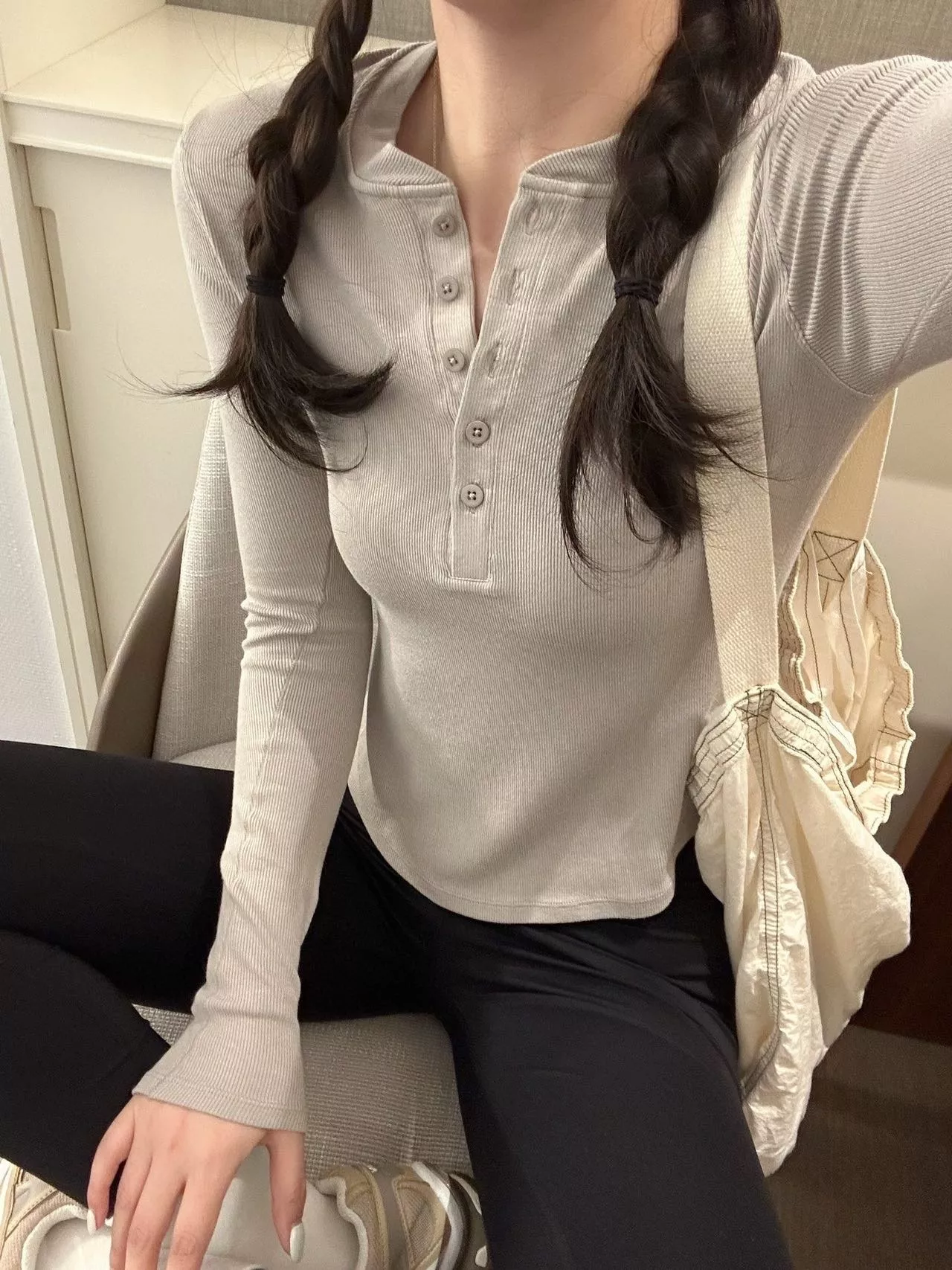 룰루레몬 헨리넥 리브드 슬림핏 티셔츠 상세 이미지 42