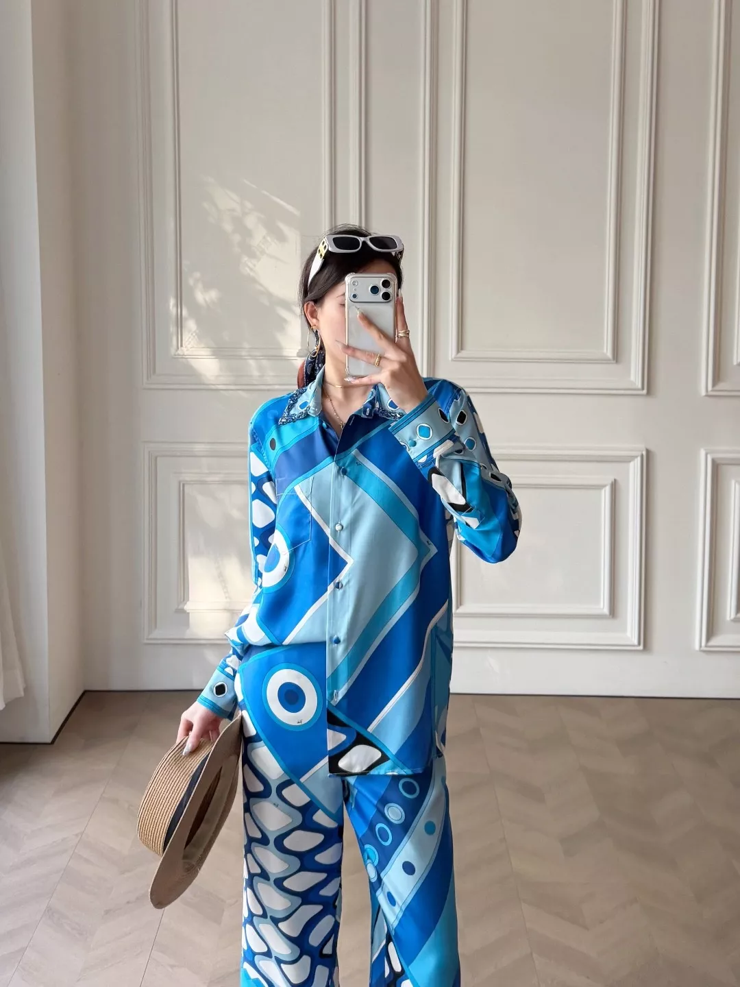 푸치 기하학 프린트 플레어 팬츠 상세 이미지 36