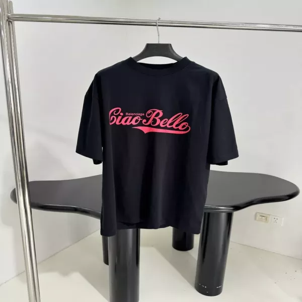 발렌시아가 시아오벨로 프린트 워싱 반소매 티셔츠