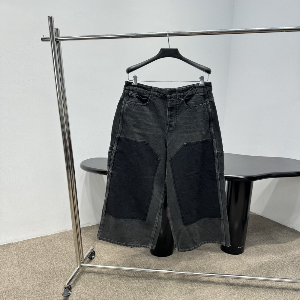 발렌시아가 워싱 디스트로이드 배기 데님 팬츠