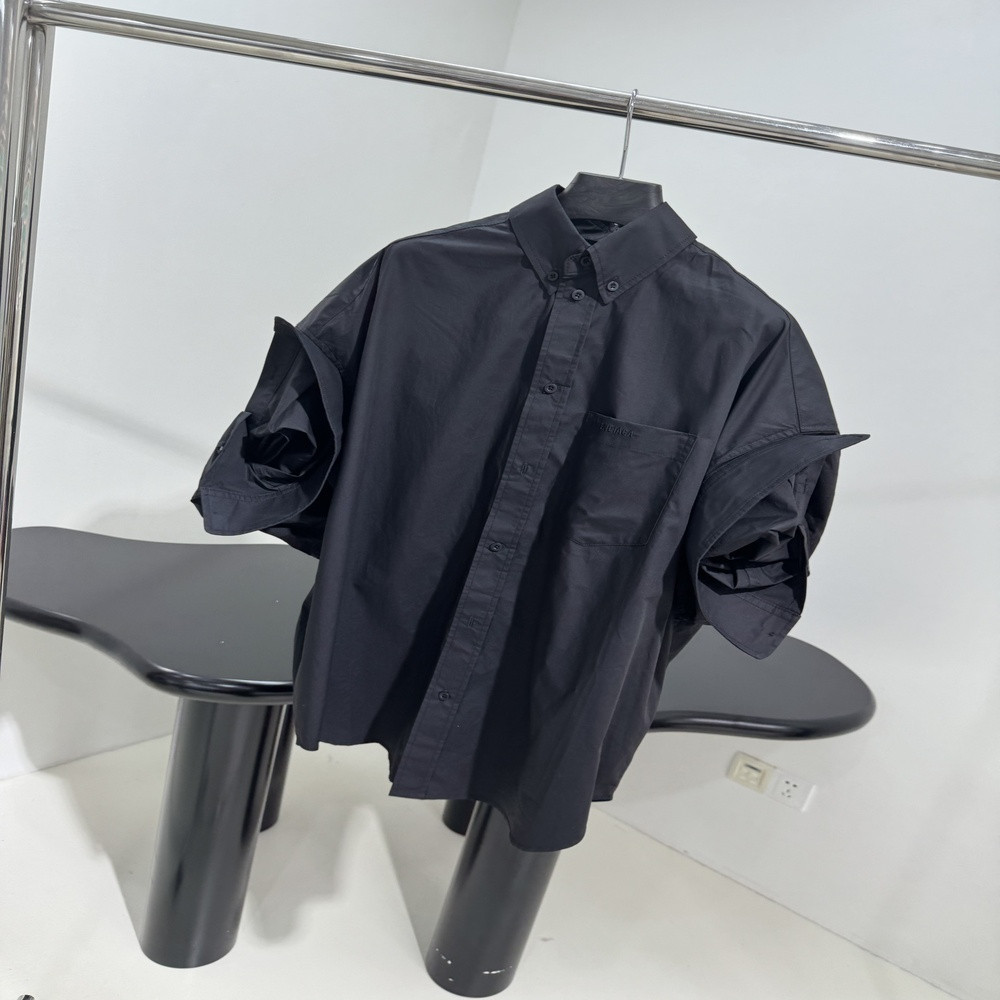 발렌시아가 오버핏 코튼 포플린 셔츠