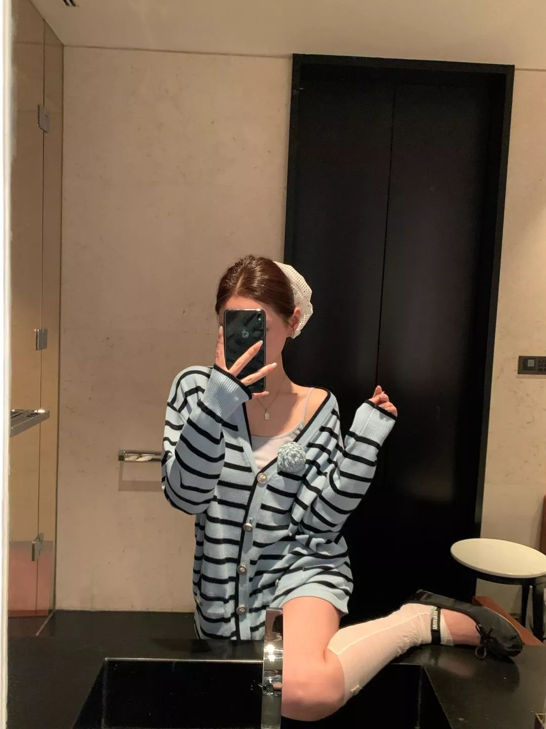 샤넬 브이넥 스트라이프 니트 가디건 상세 이미지 29