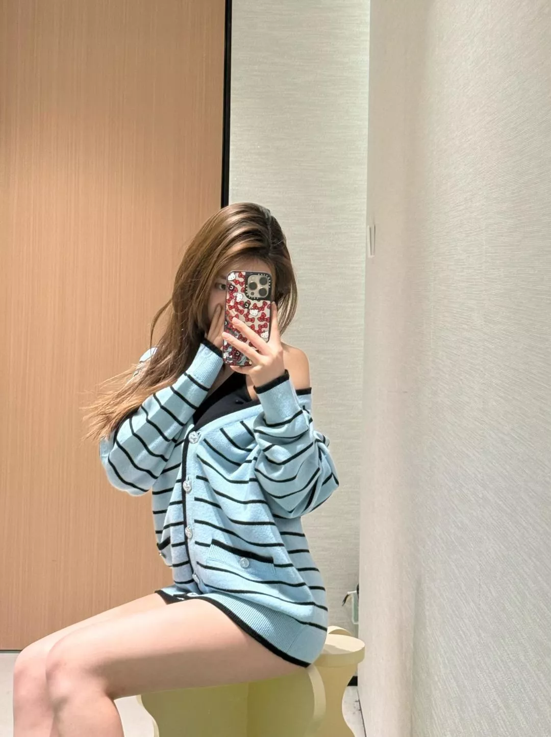 샤넬 브이넥 스트라이프 니트 가디건 상세 이미지 19