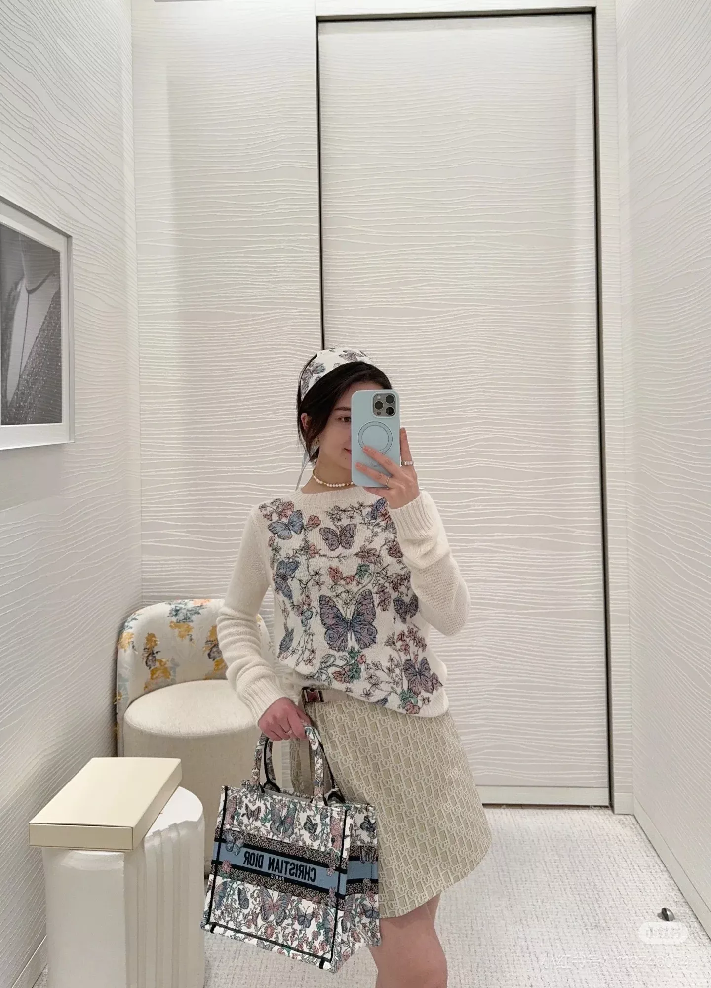 디올 오블리크 자카드 벨트 미니 스커트 상세 이미지 21