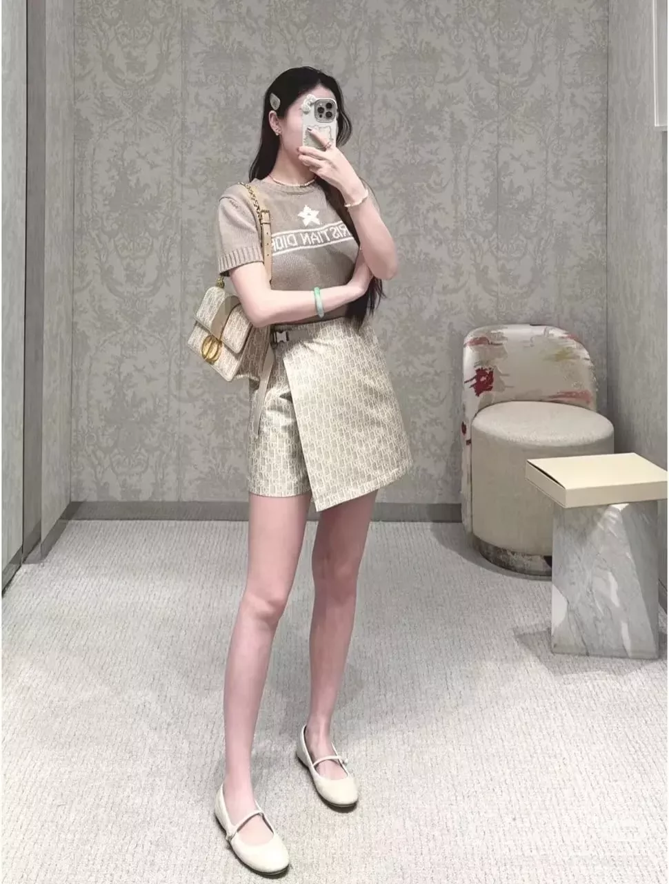 디올 오블리크 자카드 벨트 미니 스커트 상세 이미지 24