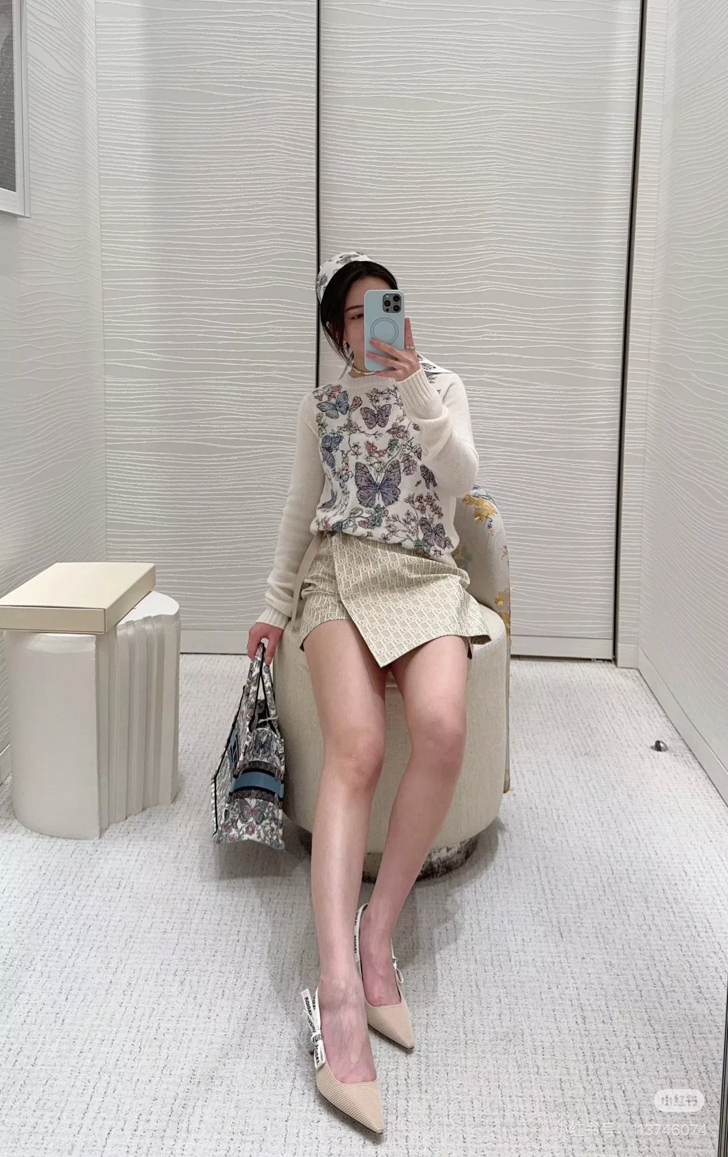 디올 오블리크 자카드 벨트 미니 스커트 상세 이미지 20