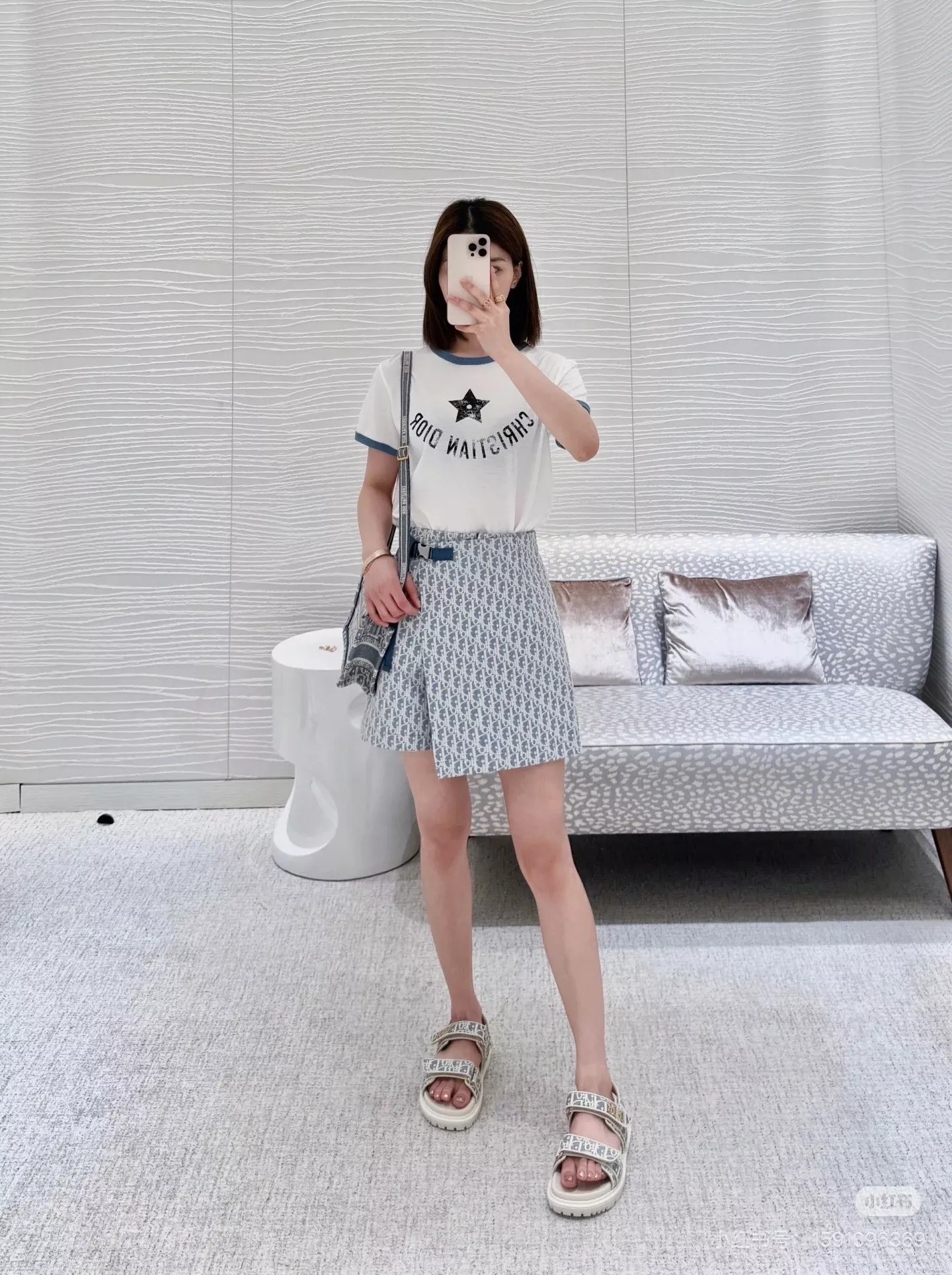 디올 오블리크 자카드 미니 스커트 상세 이미지 25